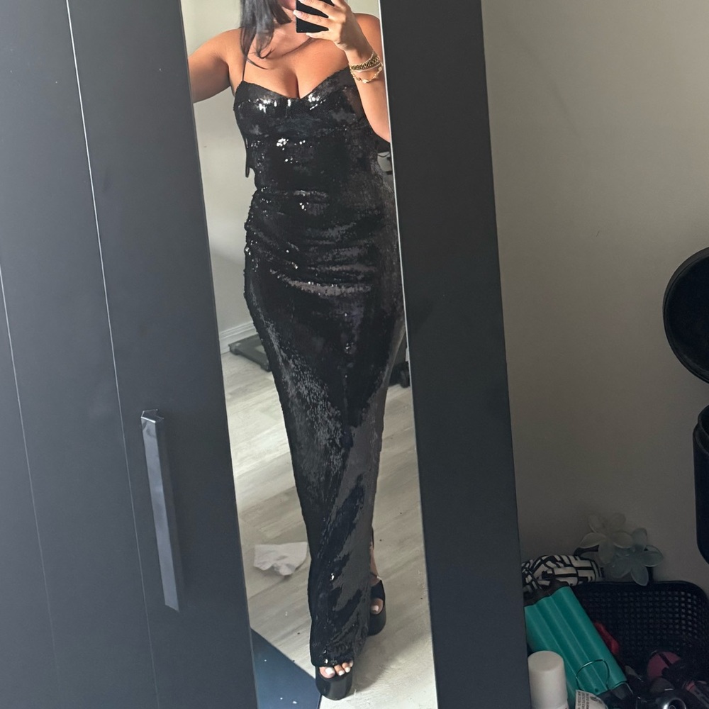 Black Sequin Gown - Picture 2 of 5